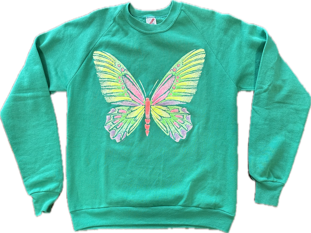 Green butterfly Crewneck