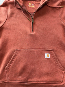 Orange Carhartt quarter zip hoodie