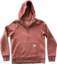 Load image into Gallery viewer, Orange Carhartt quarter zip hoodie