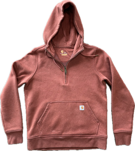 Orange Carhartt quarter zip hoodie