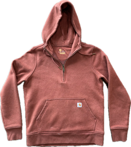 Orange Carhartt quarter zip hoodie