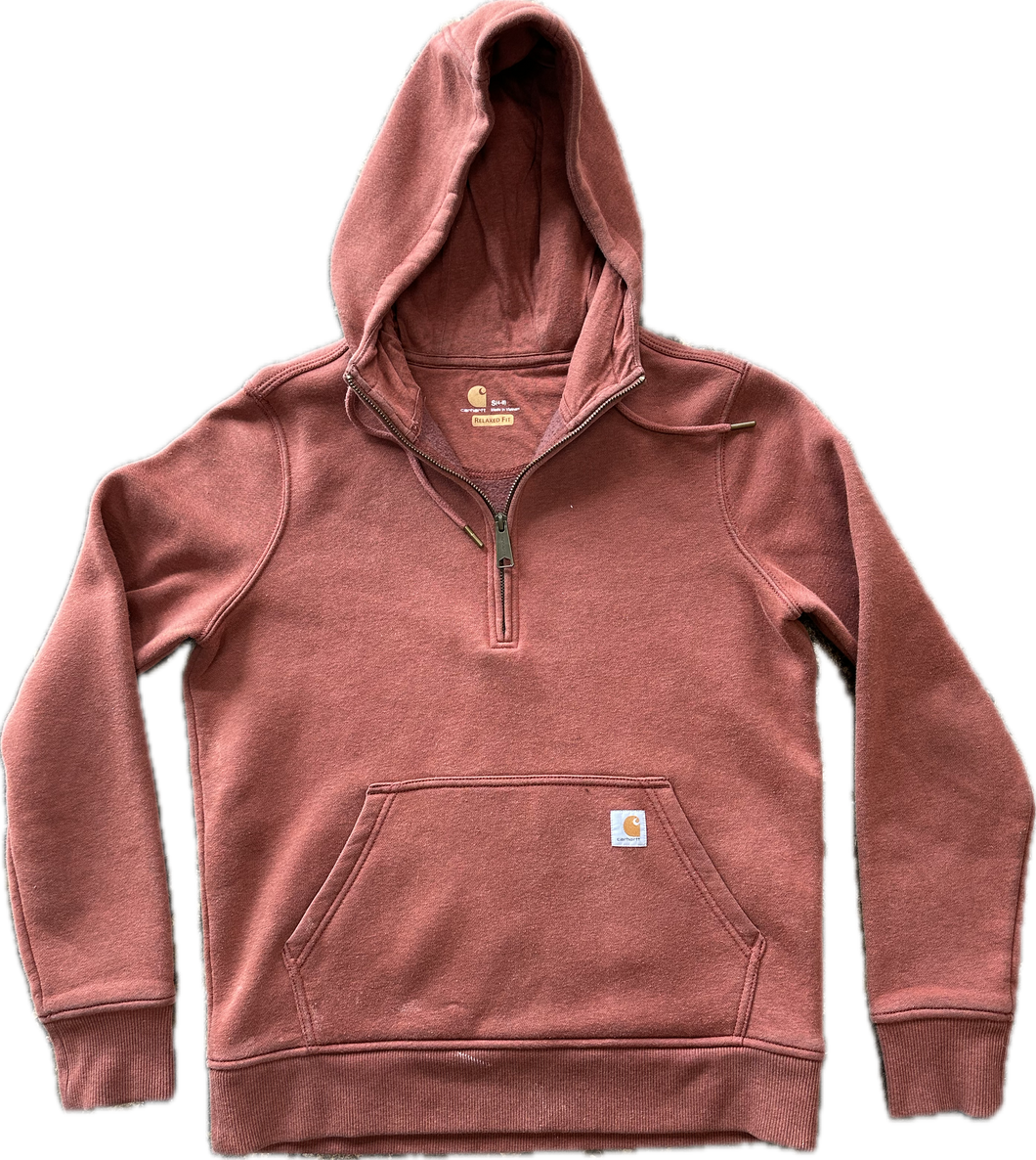 Orange Carhartt quarter zip hoodie