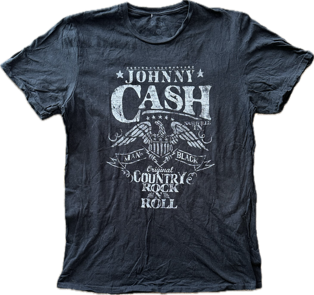 Johnny Cash man in black tee