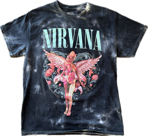 Nirvana black tie-dye tee￼