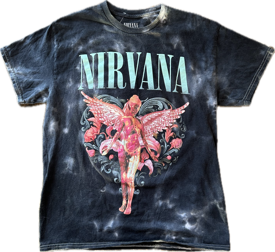 Nirvana black tie-dye tee￼